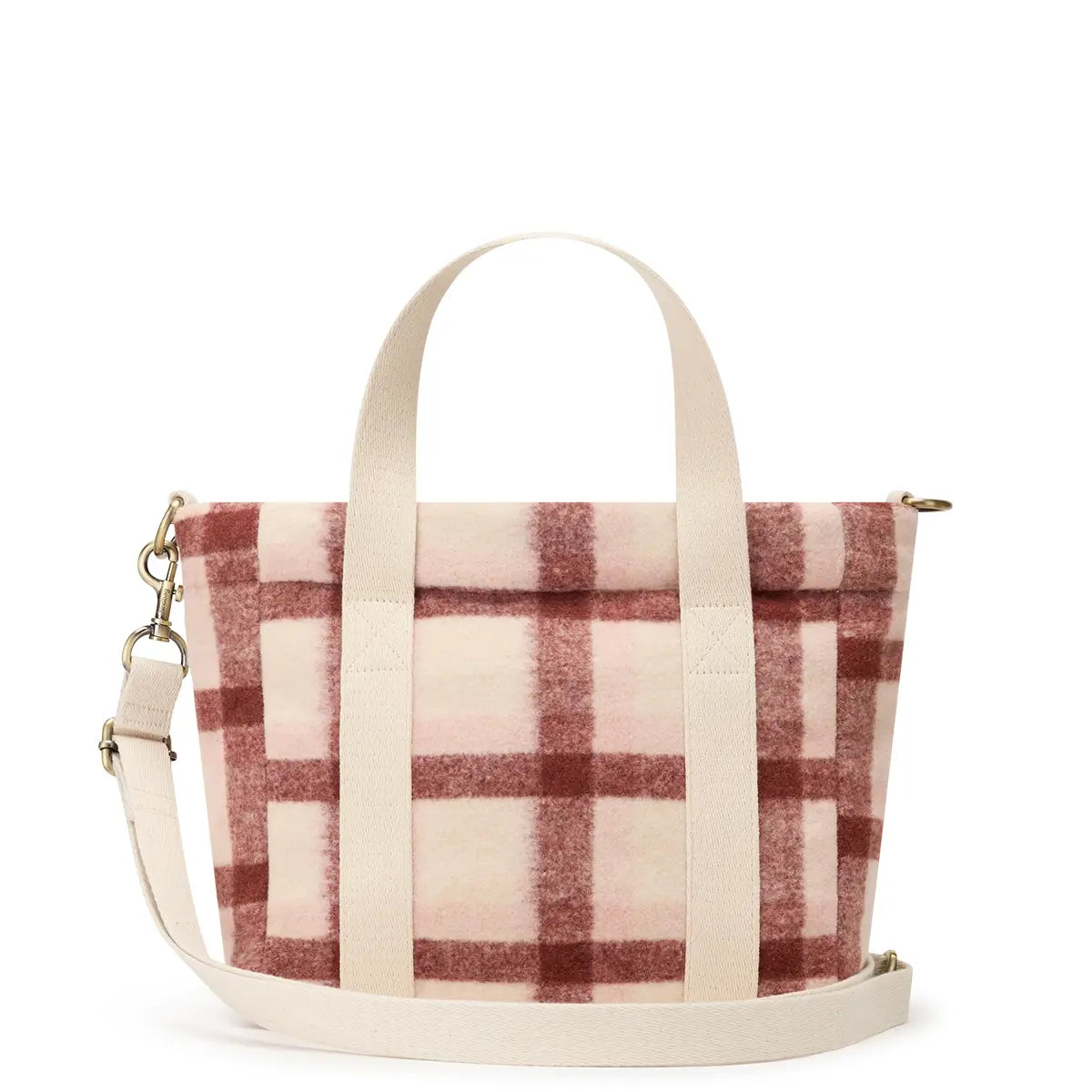Hindbag - Louise Mini Shopper burgundy Tartan kariert