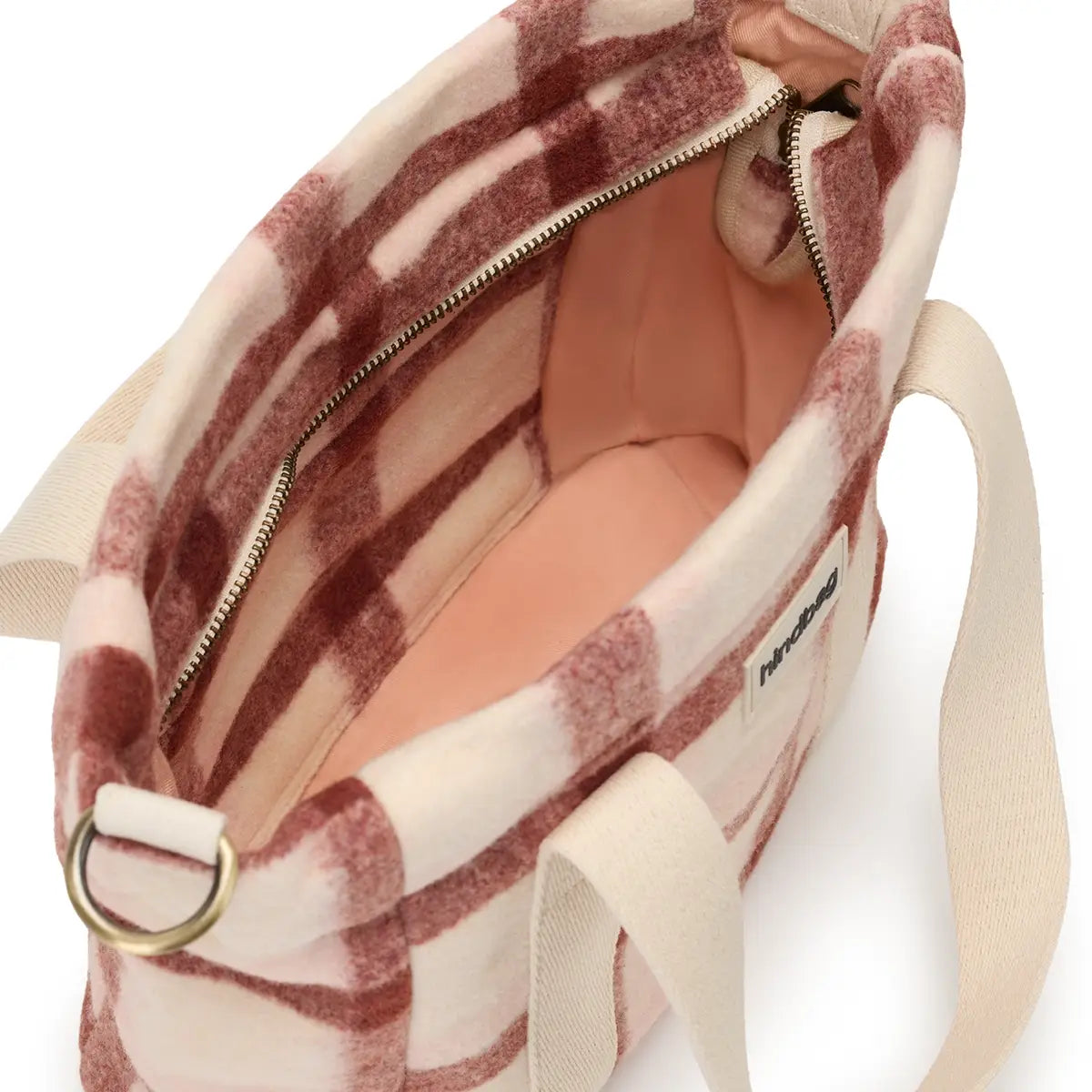 Hindbag - Louise Mini Shopper burgundy Tartan kariert