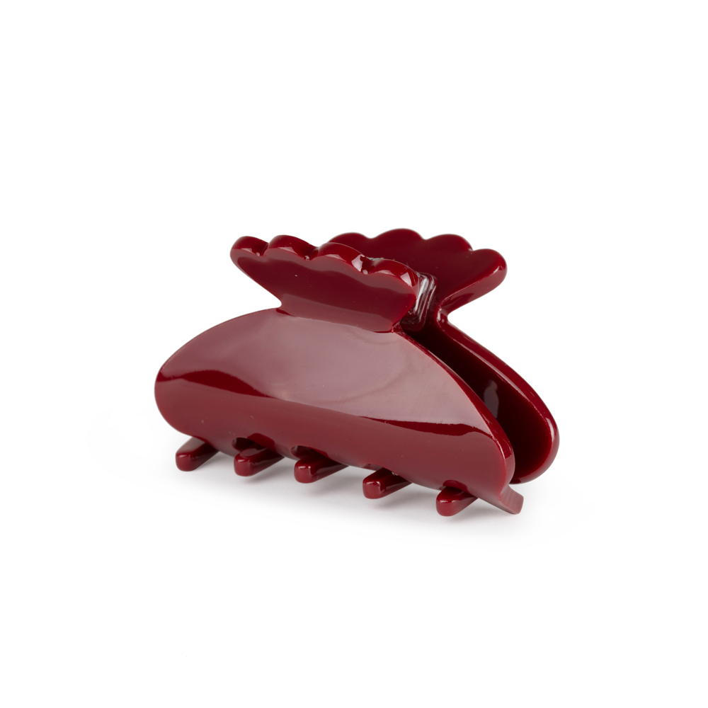 Helle Solid Mini Bordeaux Hair Clip - Sui Ava