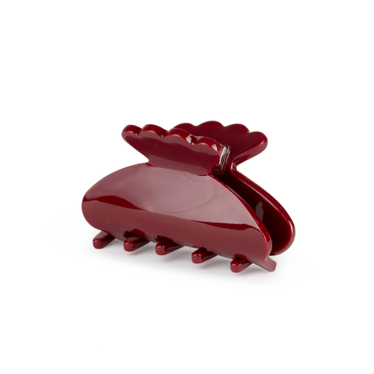 Helle Solid Mini Bordeaux Hair Clip - Sui Ava