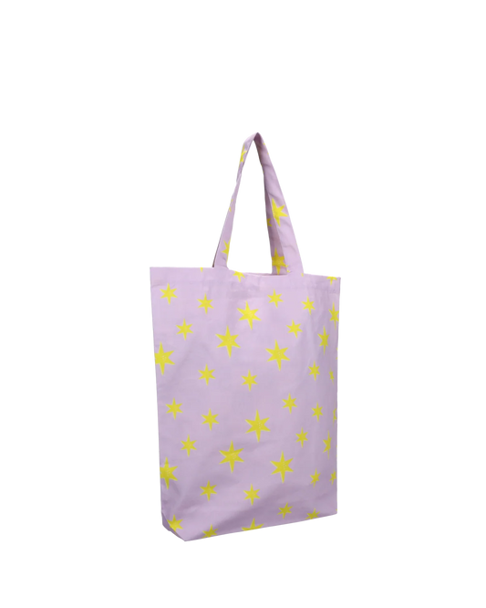 Tote Bag Lavender Yellow Star