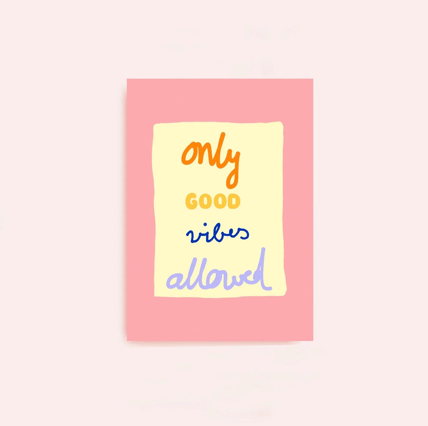 Postkarte only good vibes allowed von Ines Keck