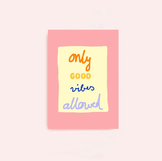 Postkarte only good vibes allowed von Ines Keck