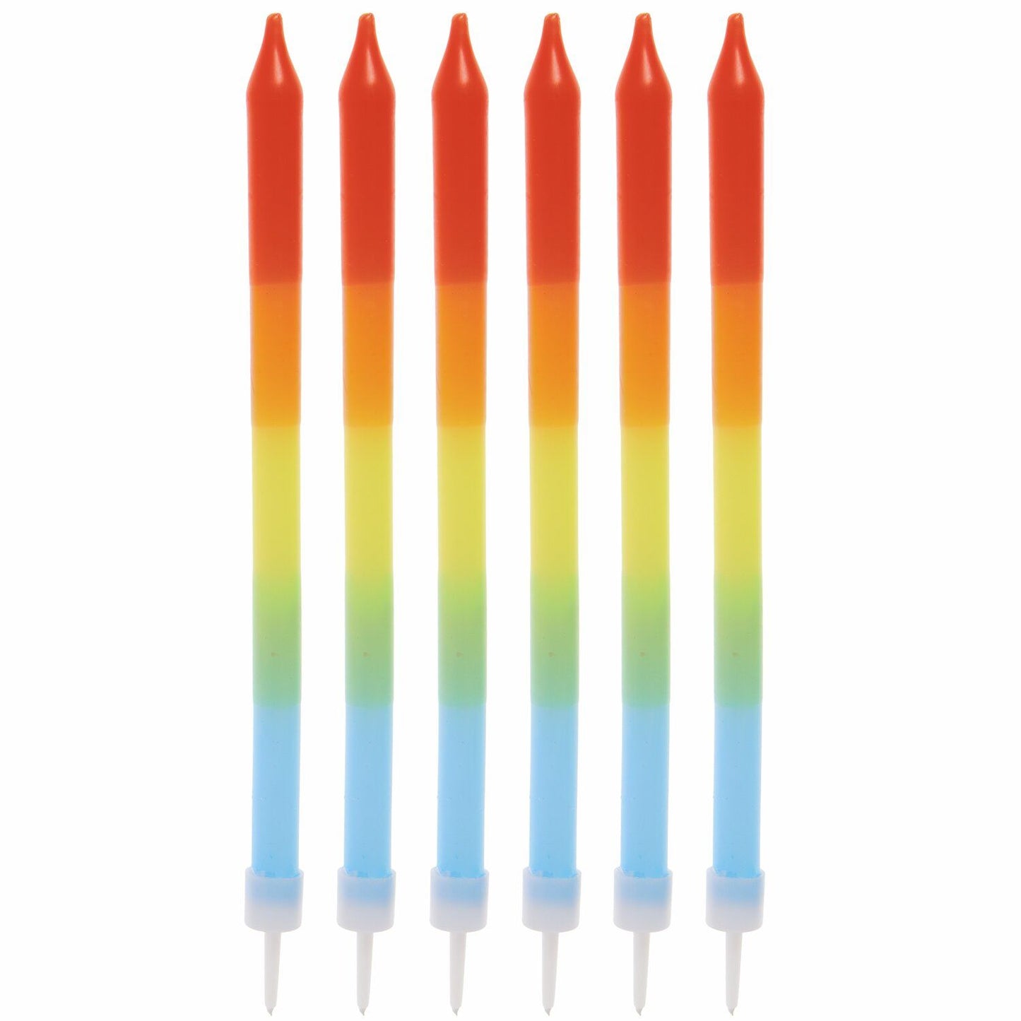 Kerzen Set Dip Dye mit Haltern rainbow