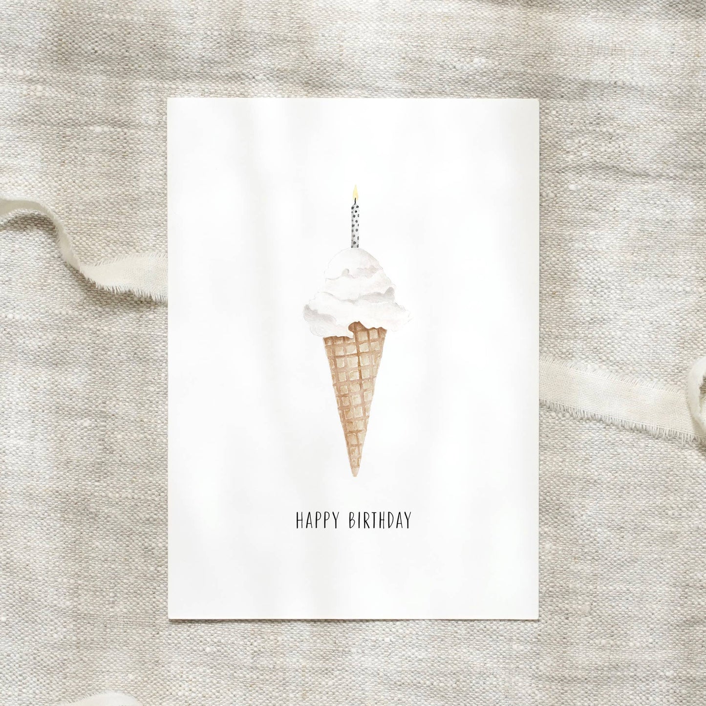 Postkarte - Ice cream candle Leo la Douce