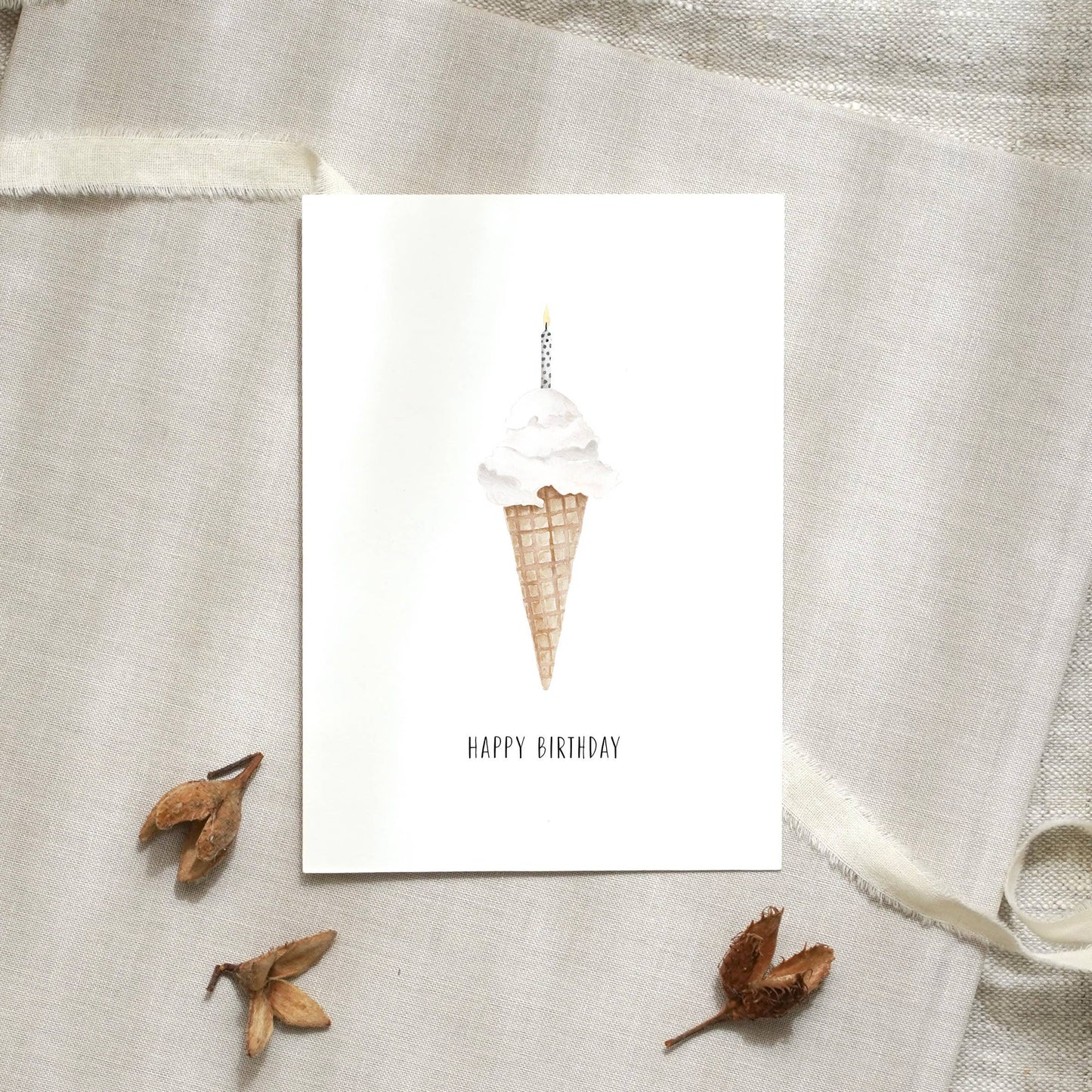 Postkarte - Ice cream candle Leo la Douce