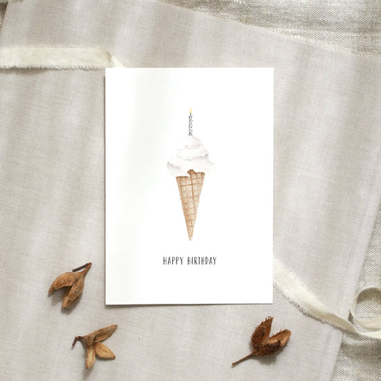 Postkarte - Ice cream candle Leo la Douce