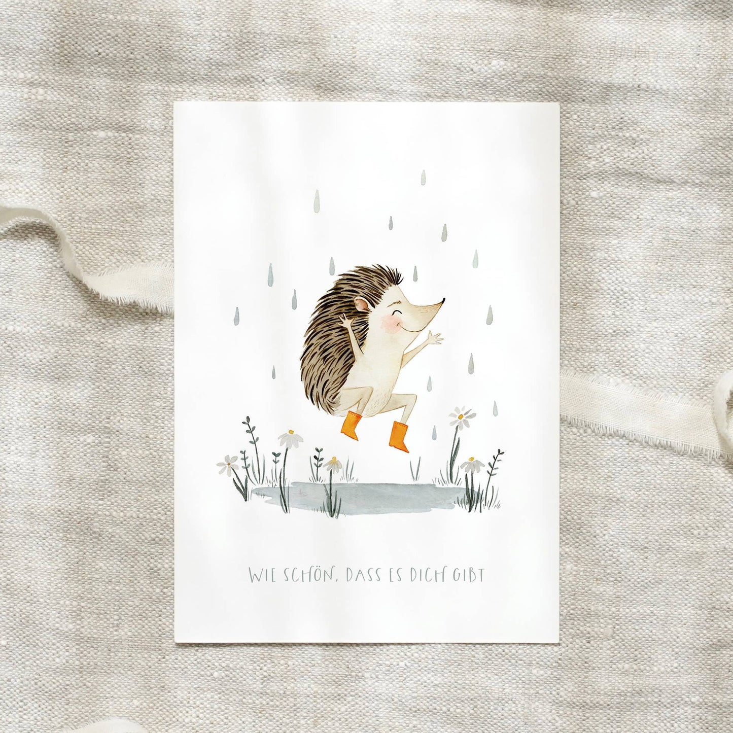 Postkarte - Happy Igel Leo La Douce