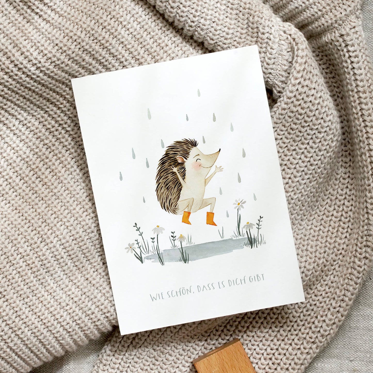 Postkarte - Happy Igel Leo La Douce