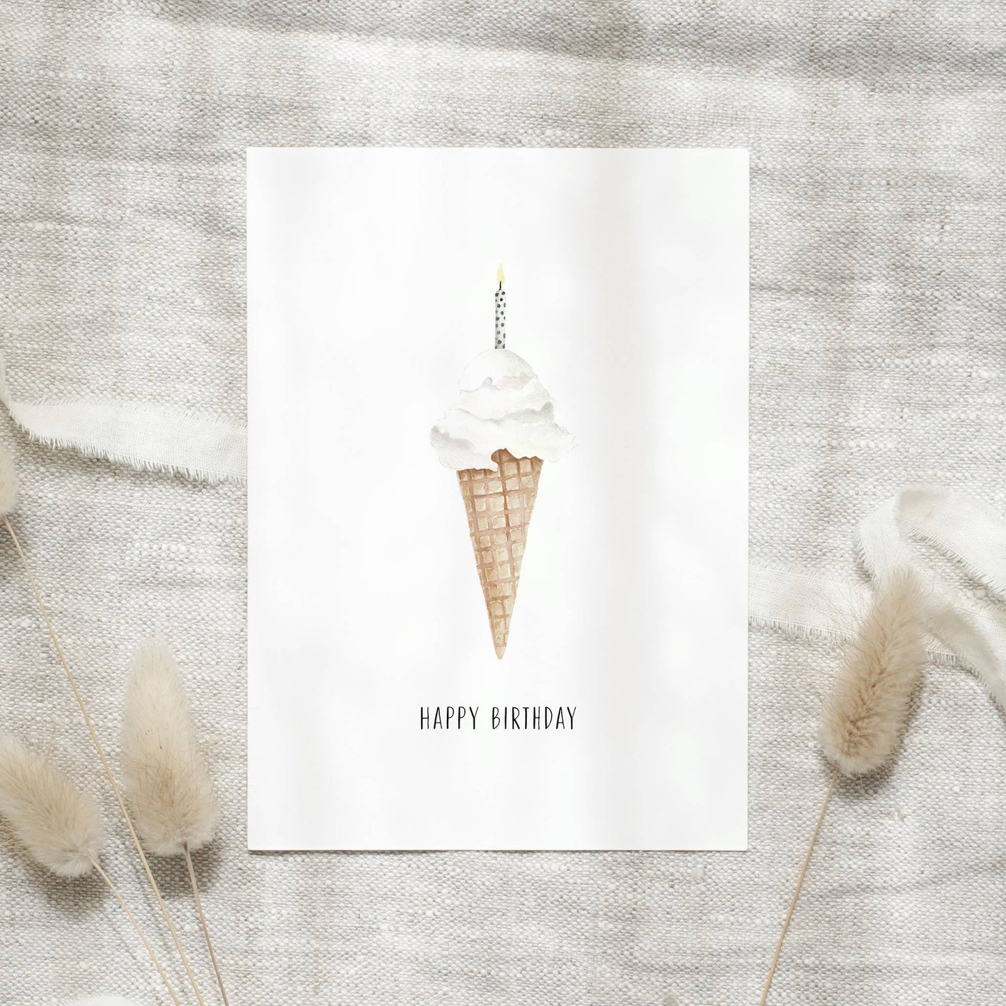 Postkarte - Ice cream candle Leo la Douce