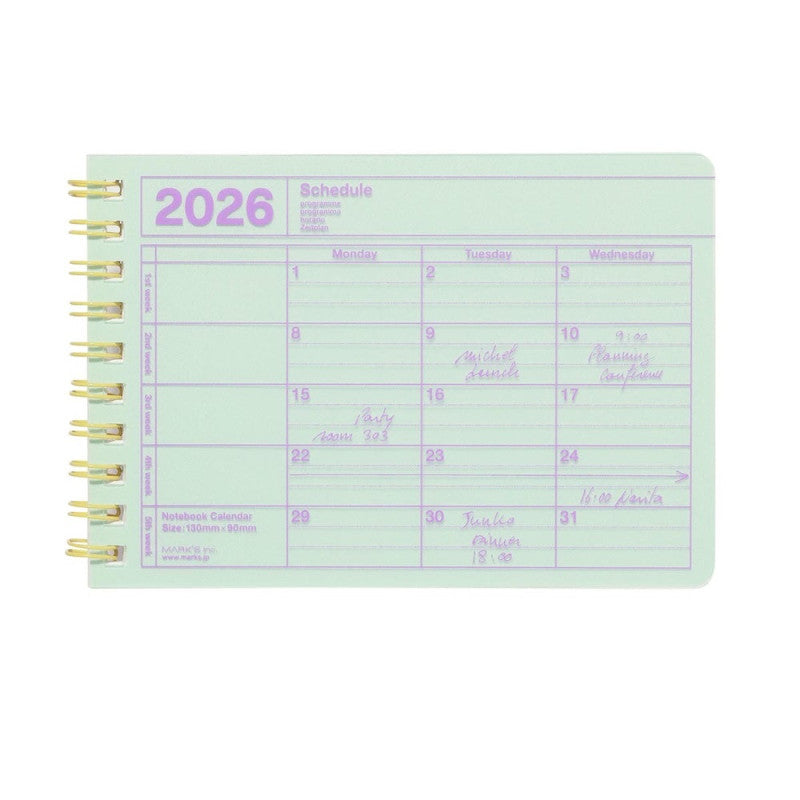 Monthly Planner XS 2026 verschiedene Farben - Mark‘s