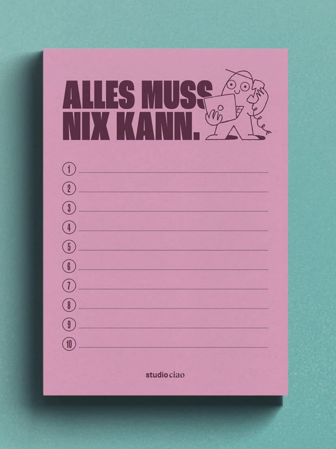 Notizblock ToDo Liste Alles muss, nix kann A5  - studio ciao