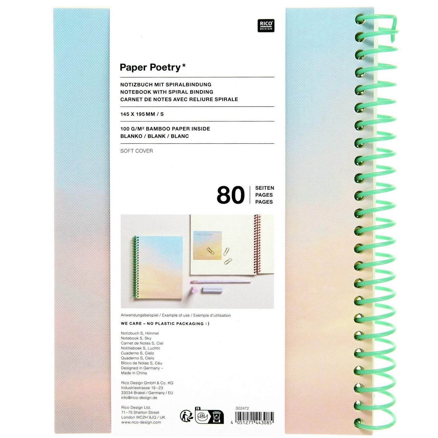 Notizbuch Sky S Spiral von Paper Poetry