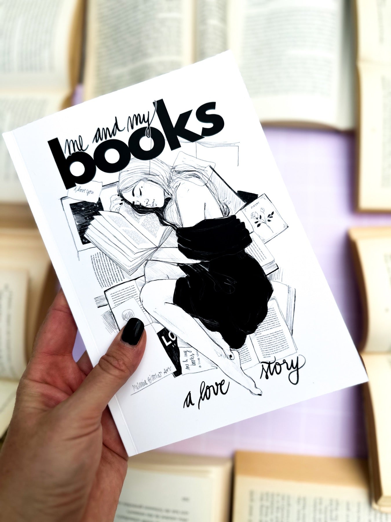 Notizheft me and my books vonmelle.art