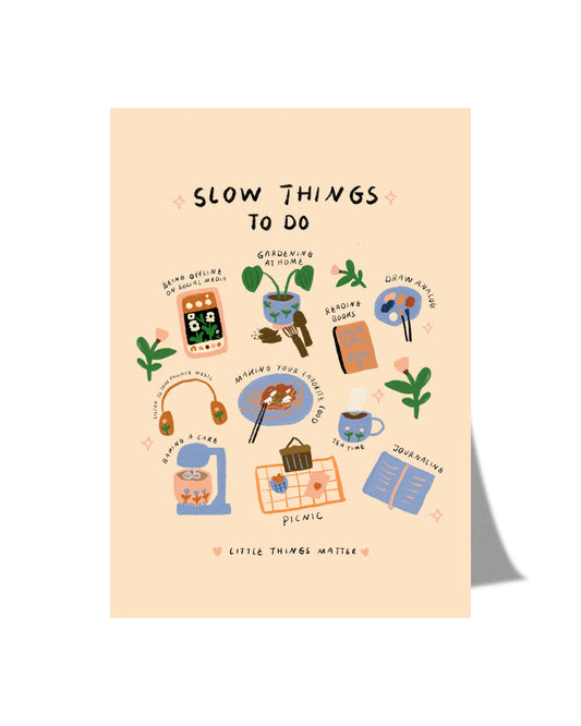 Postkarte - Slow things to do von y.illustrations