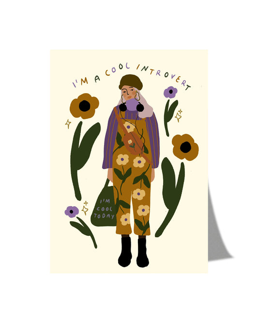 Postkarte - cool introvert von y.illustrations