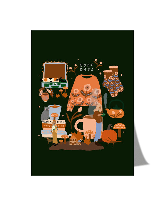 Postkarte - cozy days von y.illustrations
