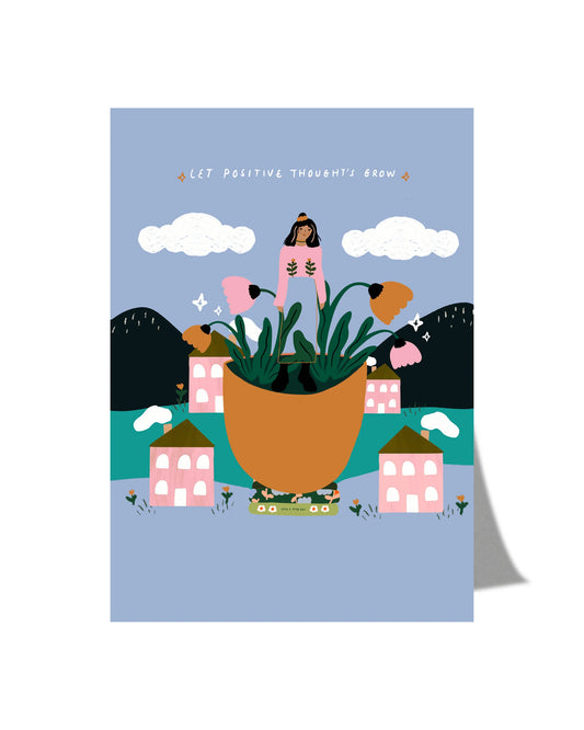 Postkarte - positive thoughts von y.illustrations
