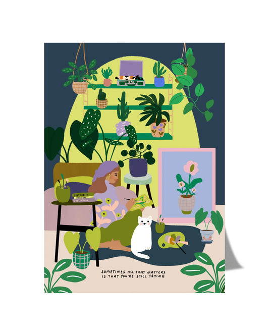 Postkarte - Still trying von y.illustrations