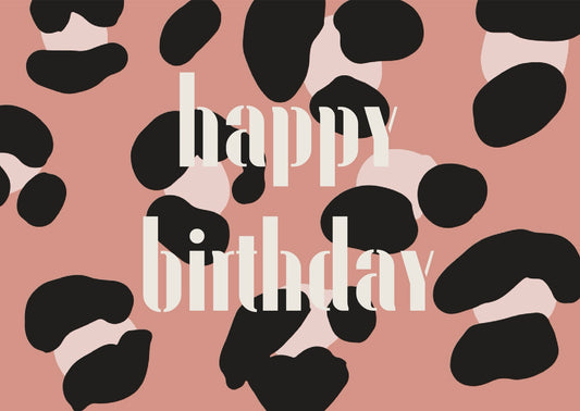 Postkarte happy Birthday Leoprint