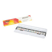 Schmincke Akademie Aquarellfarben schmal/Baguette – Metallkasten mit 12 halben Näpfchen