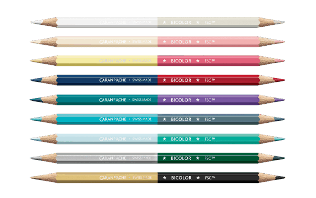 Set Alpine Frost zweifarbige Buntstifte - Caran d'Ache