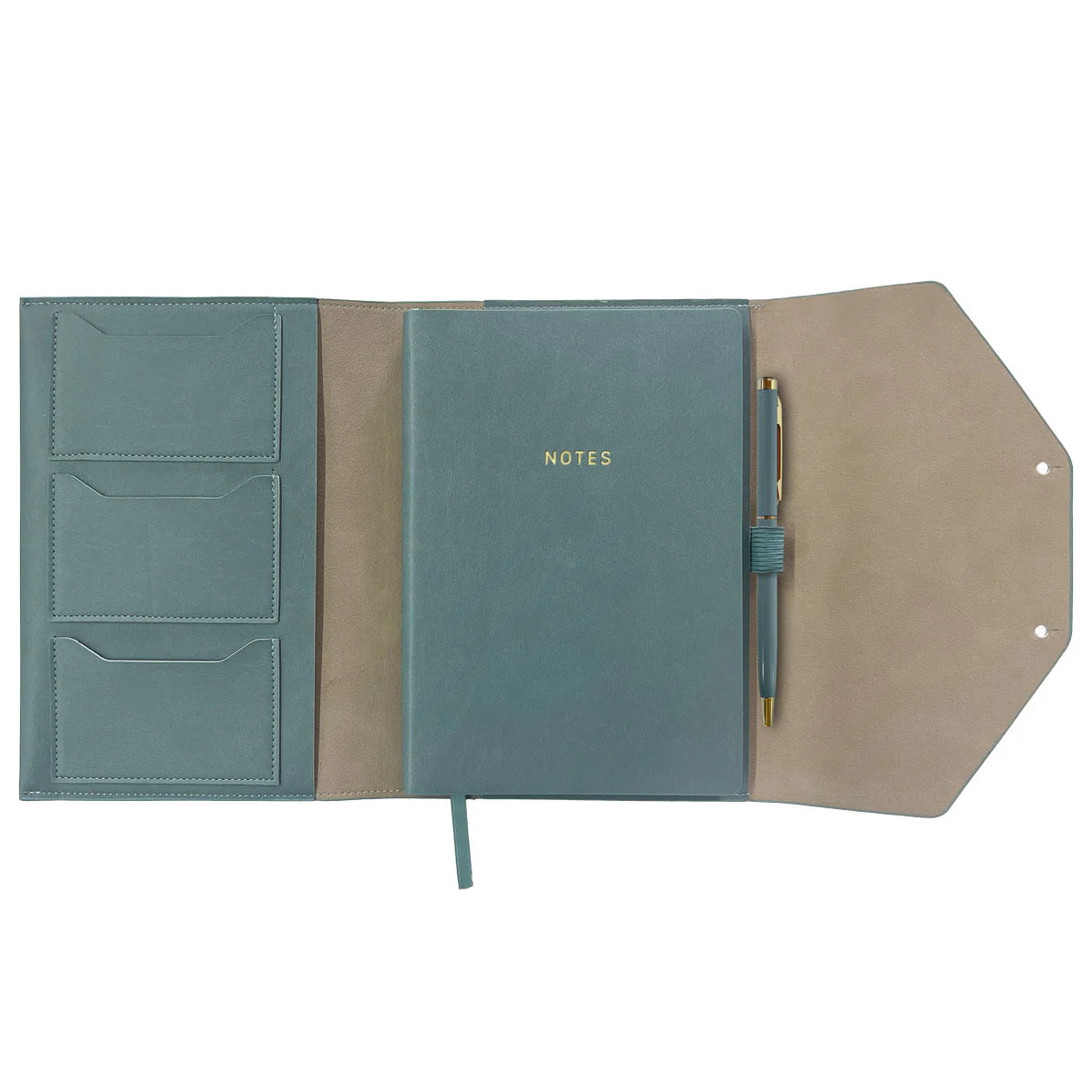 Soft cover Organizer mit Notizbuch und Kugelschreiber petrol von Rössler