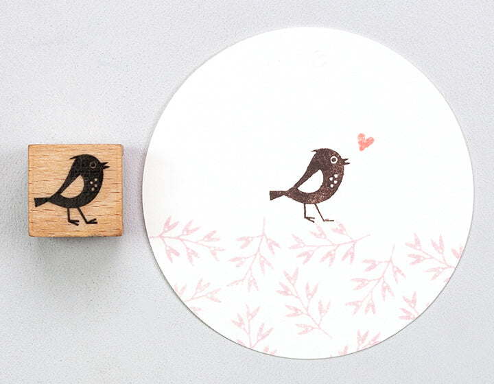 Stempel Vogel mit Häubchen von Perlenfischer