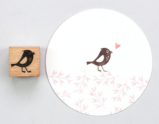 Stempel Vogel mit Häubchen von Perlenfischer
