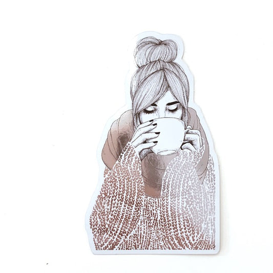 Sticker coffee girl aus der typopoetry Edition mit @vonmelle.art