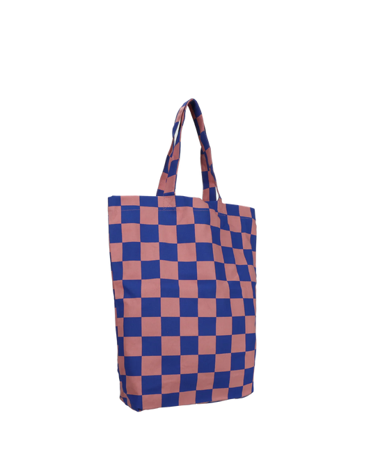 Tote Bag Checkered Kobalt-Litschi - Kado