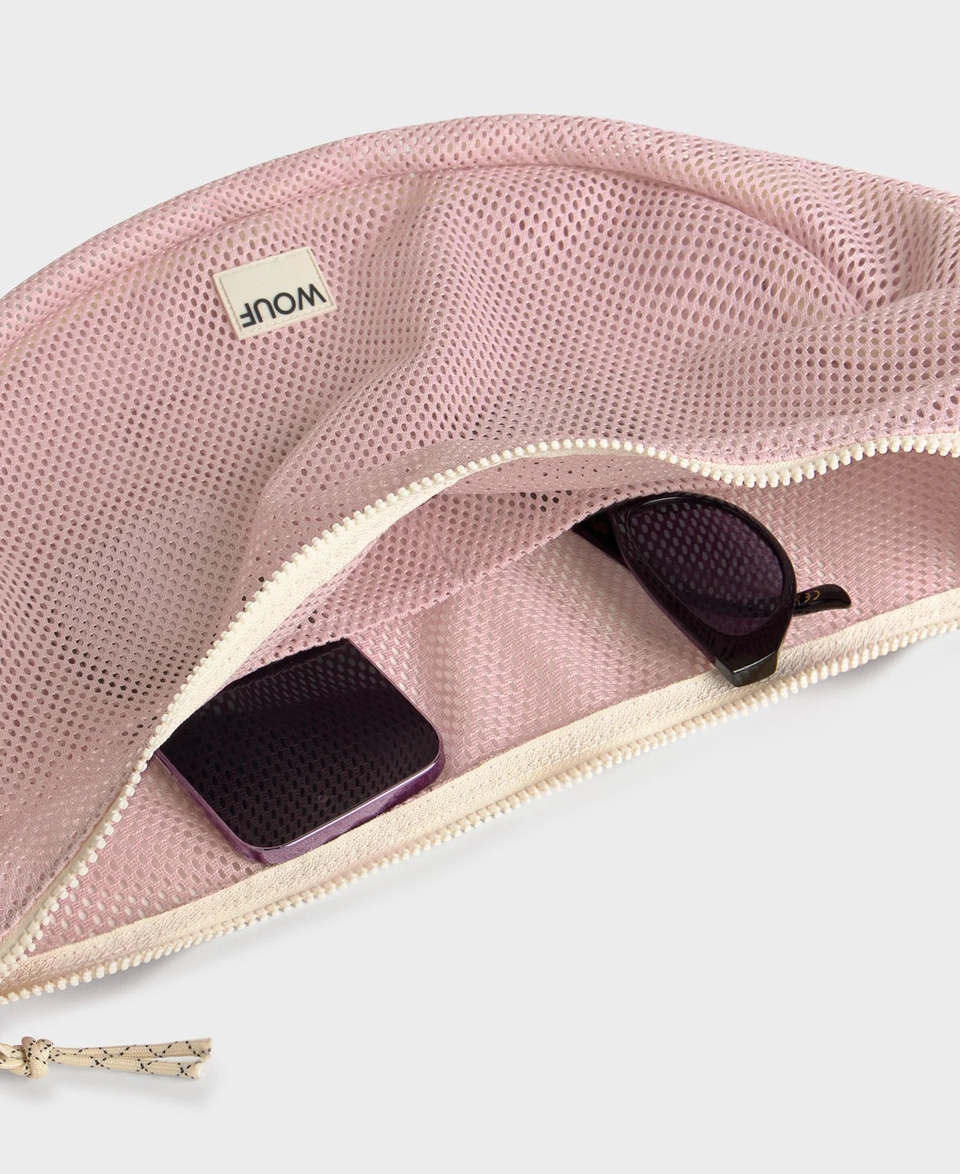 WOUF Blush Mesh Crossbody Bag