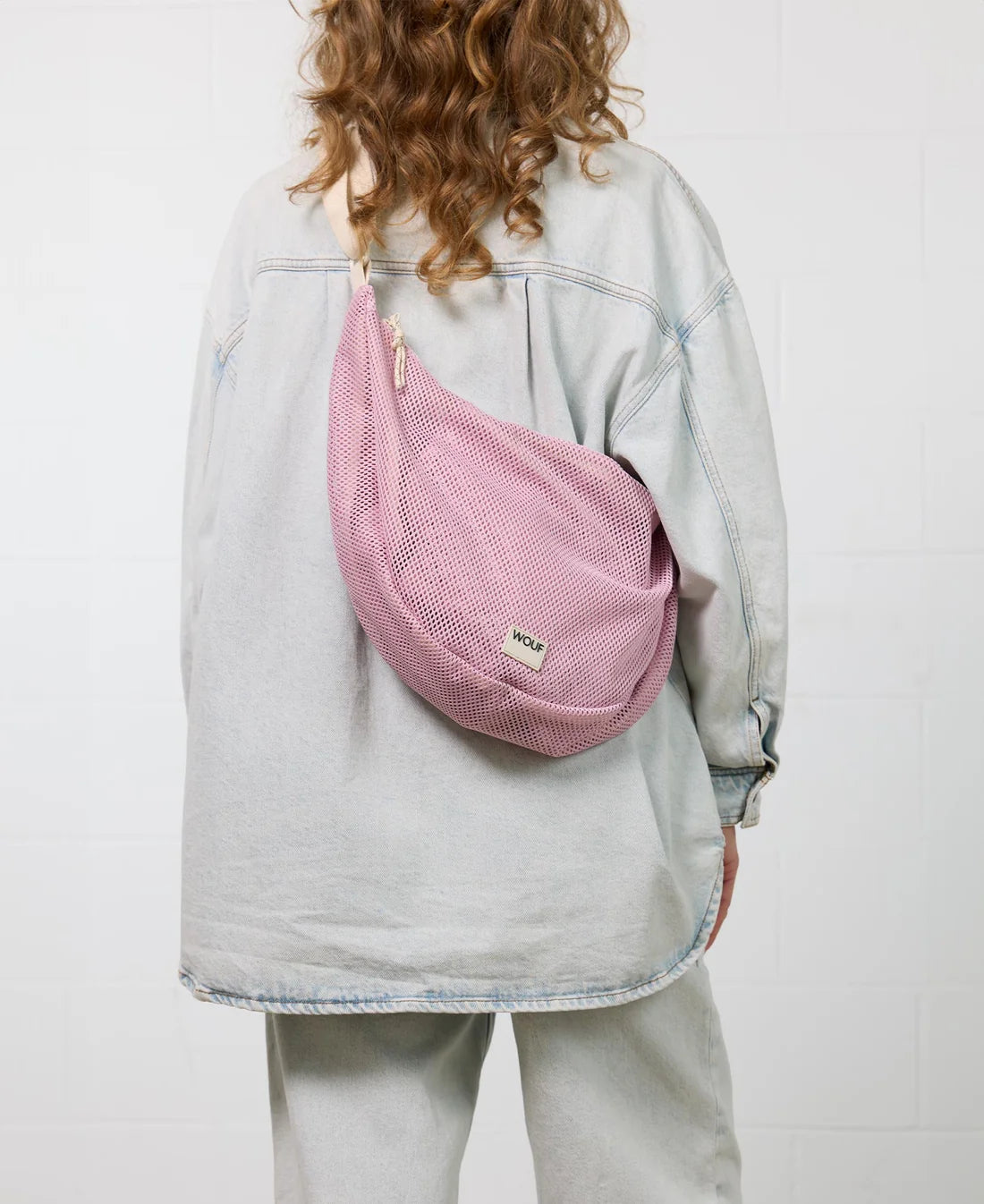 WOUF Blush Mesh Large Crossbody Bag