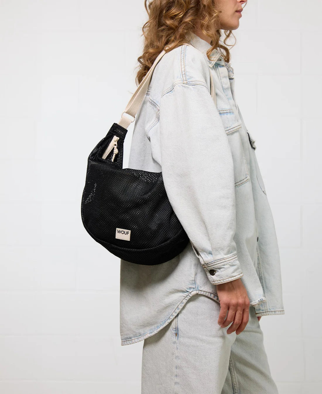 WOUF onyx Mesh Large Crossbody Bag
