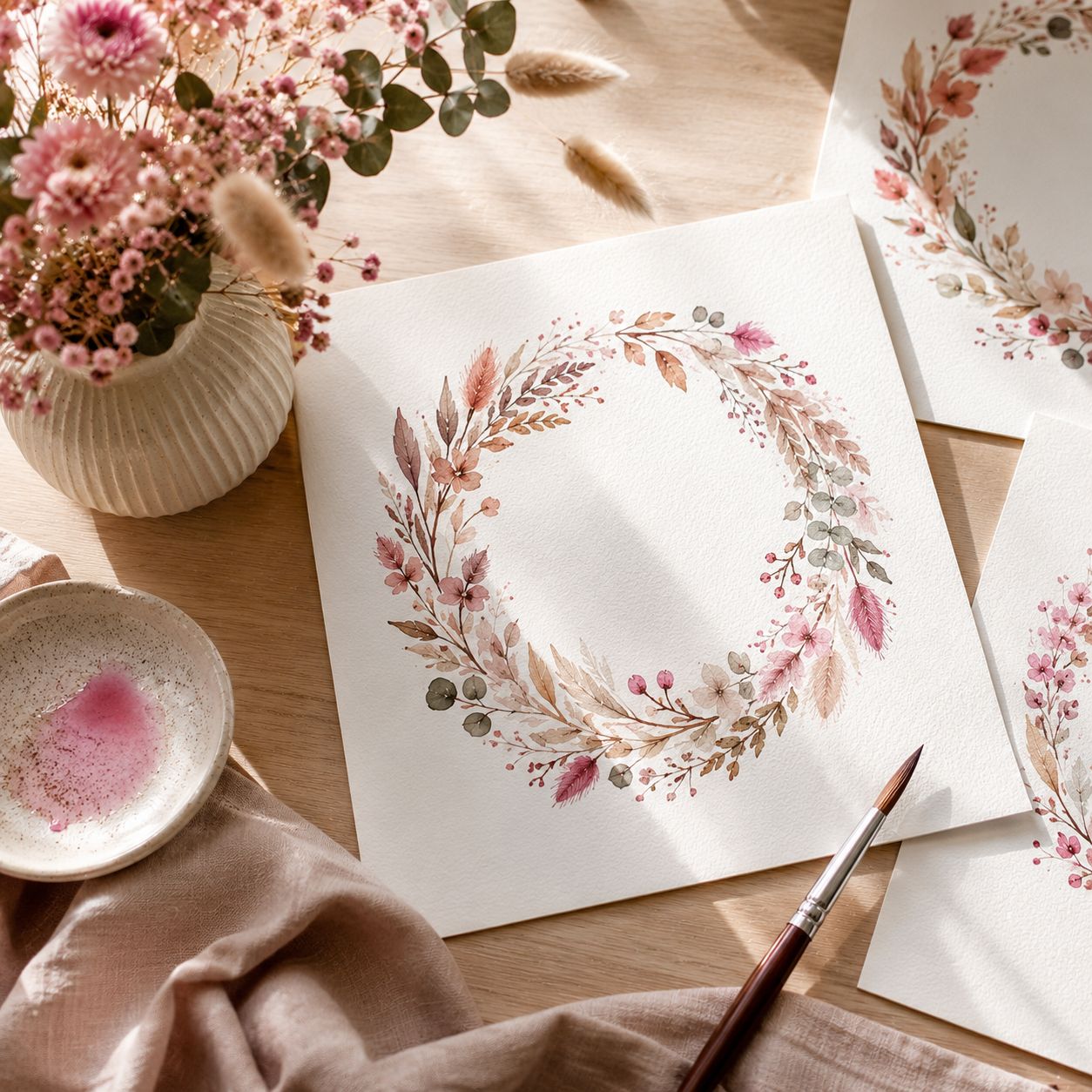 Workshop Cozy Pastel - Florale Herbstkränze mit Aquarell mit @linda.mundo 12.9.2026 von 14.30-16.30 Uhr