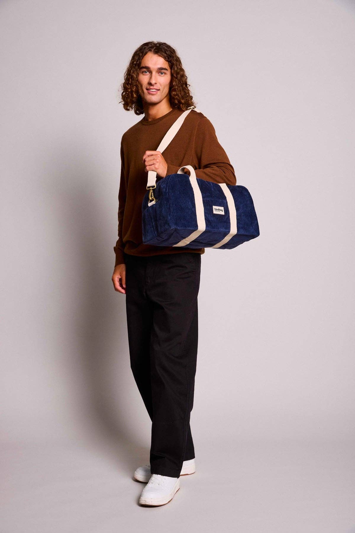 Hindbag - Charlie Samt-Bowlingtasche Marine