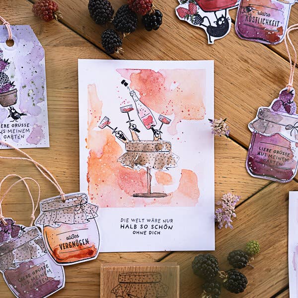 Stempel Marmeladenglas 3 - cats on appletrees
