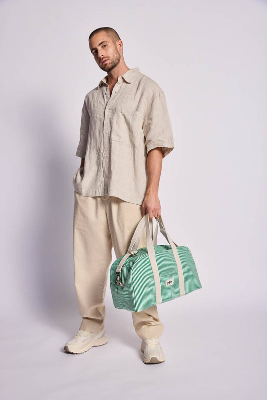 Hindbag - Weekender-Tasche Charlie, grüne Streifen