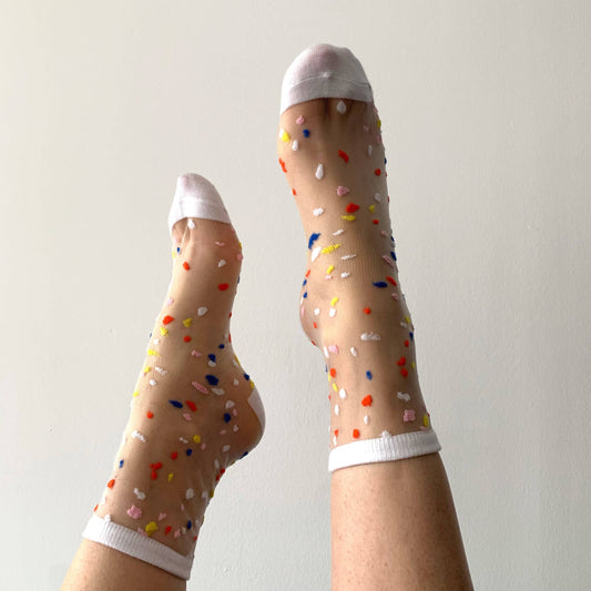 Konfetti Socken verschied. Farben - Sockette