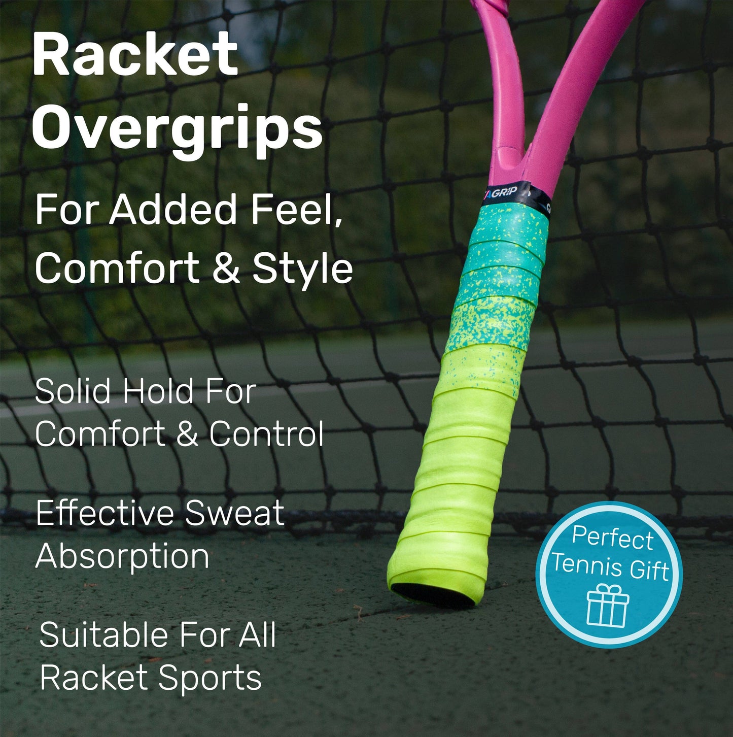 Overgrip Tennis oder Padel Neon Gradient Get A Grip Club - Griffband mit Style