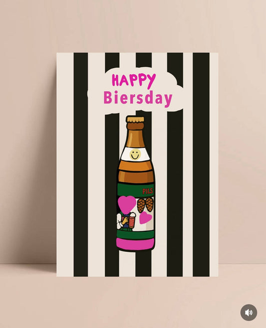 Postkarte Happy Biersday  - Ute Arnold