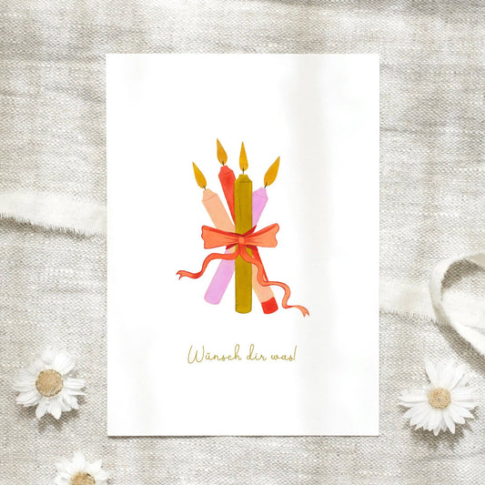 Postkarte · Geburtstagskerzen von von Leo La Douce