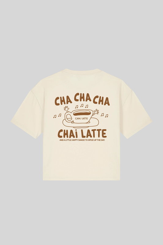 T-Shirt CHA CHA CHA, CHAI LATTE cropped von Catharsis