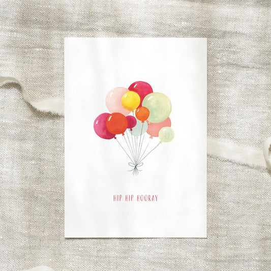 Postkarte · Hip Hip Hooray | Balloons - Leo La Douce