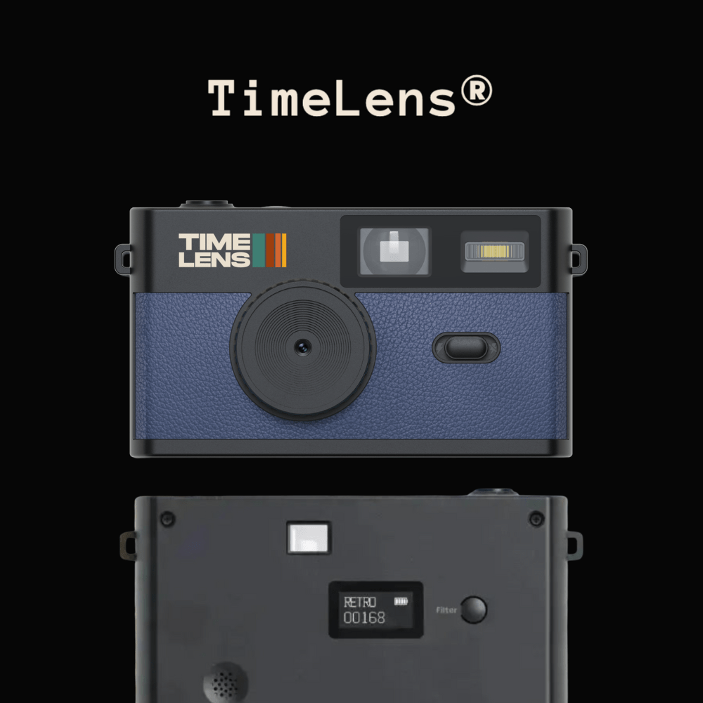 Time Lens - Vintage Kamera Blau Digitalkamera