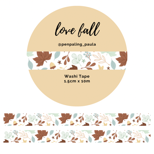 Penpaling Paula - Love Fall Washi Tape - 15 mm x 10 m