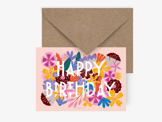 Postkarte Bloomy Birthday - Typealive