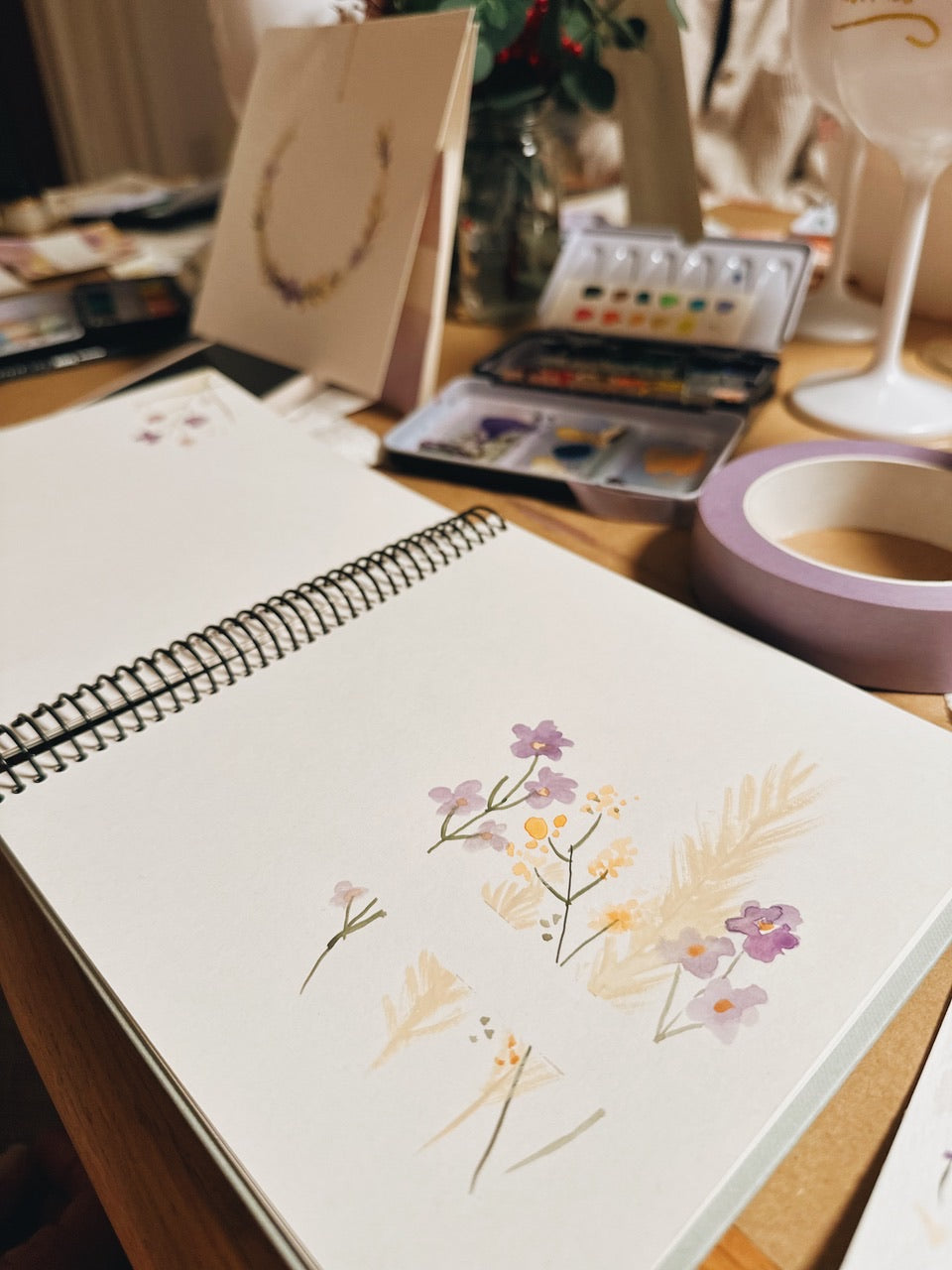 Zart in Pastell - Trockenblumenkränze mit Aquarell gestalten mit @lindamundo 7.02.2026