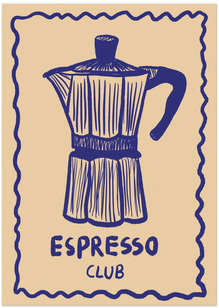 Print Espresso Blau Hoch - Pictufy