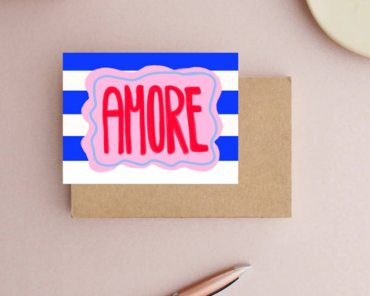 Ute Arnold / Hej.Ibiza - Amore Stripes Postkarte